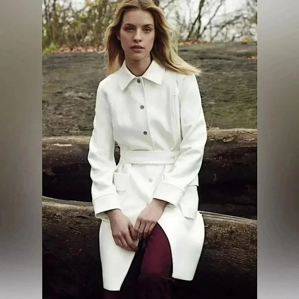 Club Monaco New Parnell Winter Coat Tailored Cream White Size Xs